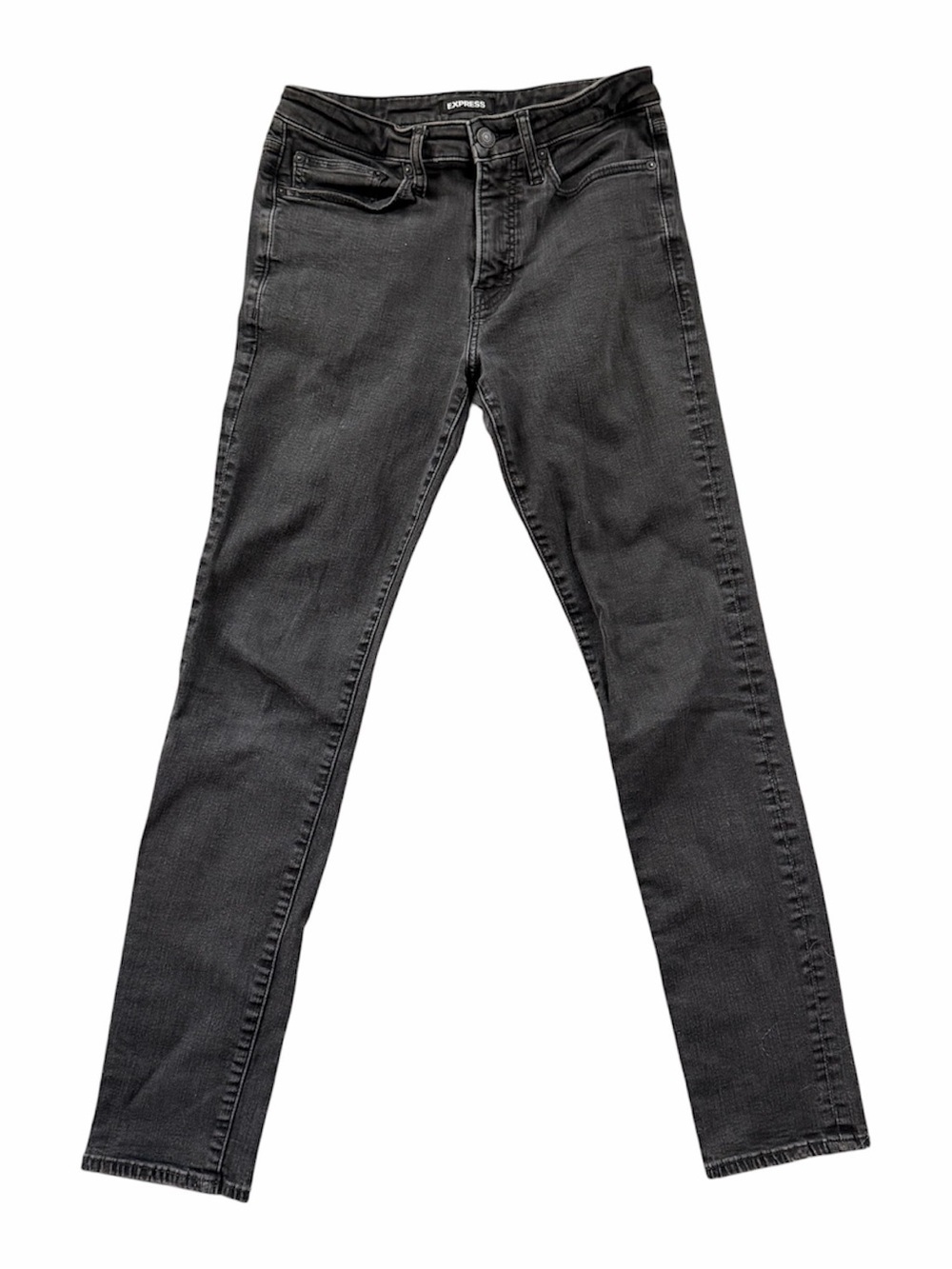 Express Slim Fit Black Gray Jeans Men’s 30x34 Measured 31 Inseam Stretch